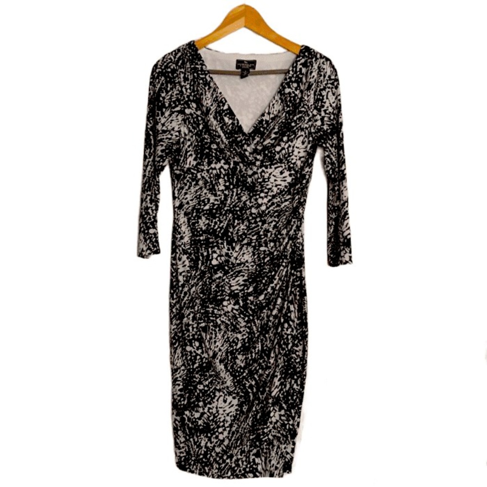 AMERICAN LIVING WRAP DRESS WHITE-BLACK size 6